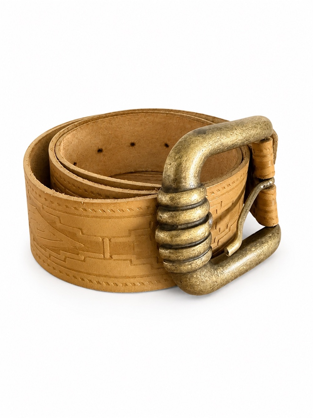 Vintage Lancer Made in Canada Embossed Leather Southwestern Belt Size S